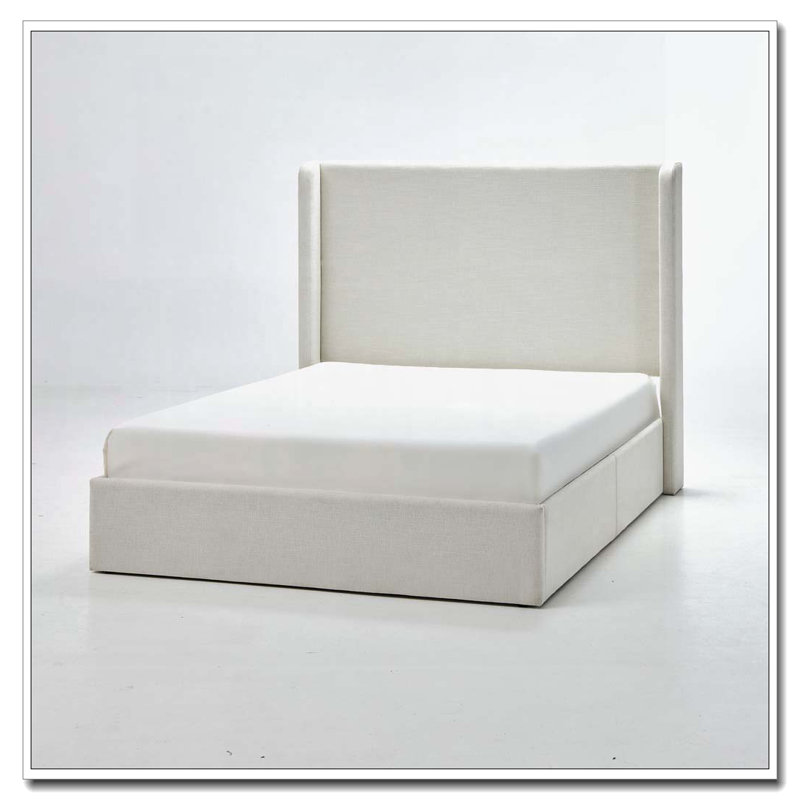 Structure de lit plateforme tapissier avec tête de lit haute de 54 po, Grand lit