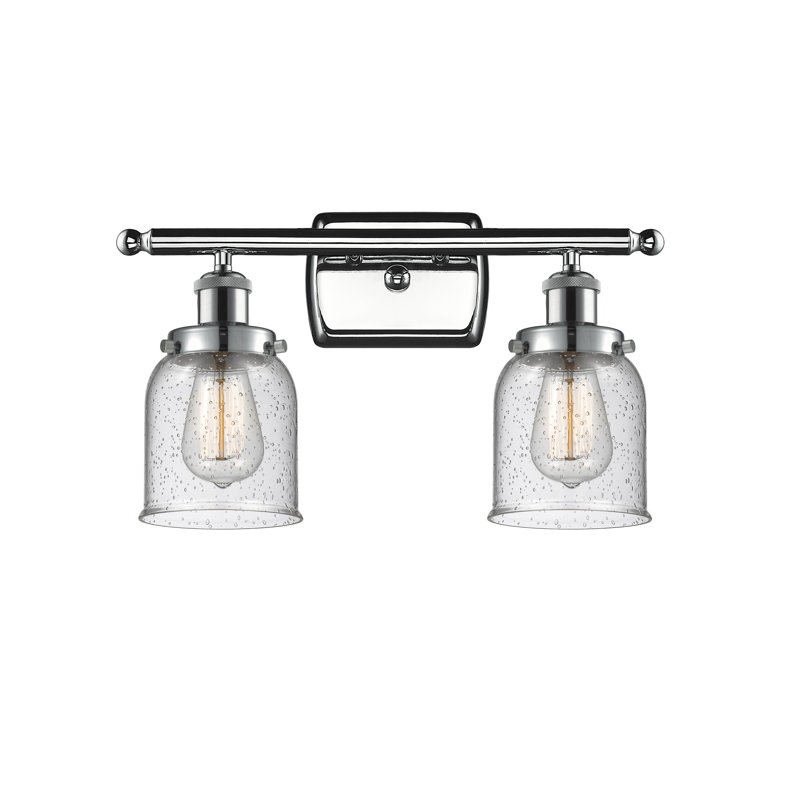 Éclairage pour meuble-lavabo 2 lumières Calton, Incandescent, Grainé, Chrome poli