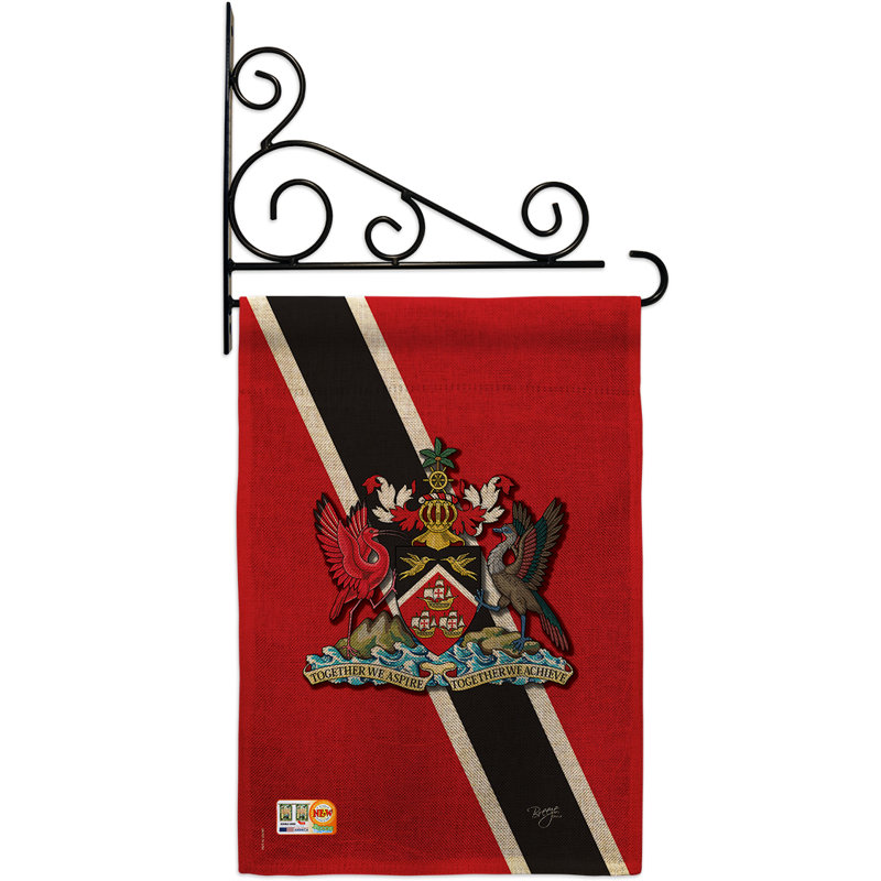 En toile jute 2 côtés de trinidad et tobago 2 côtés 19 x 13 po drapeau de jardin