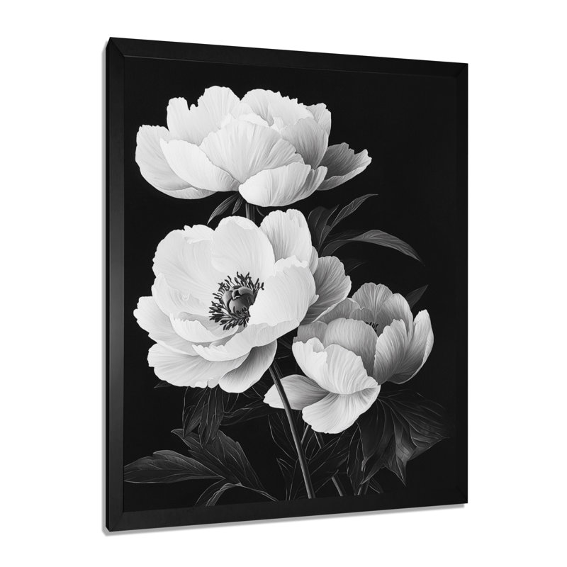 Lydney - reproduction d'art sur toile florale, H 32 po x l 16 po, Reproduction encadrée d'une seule photo, Noir