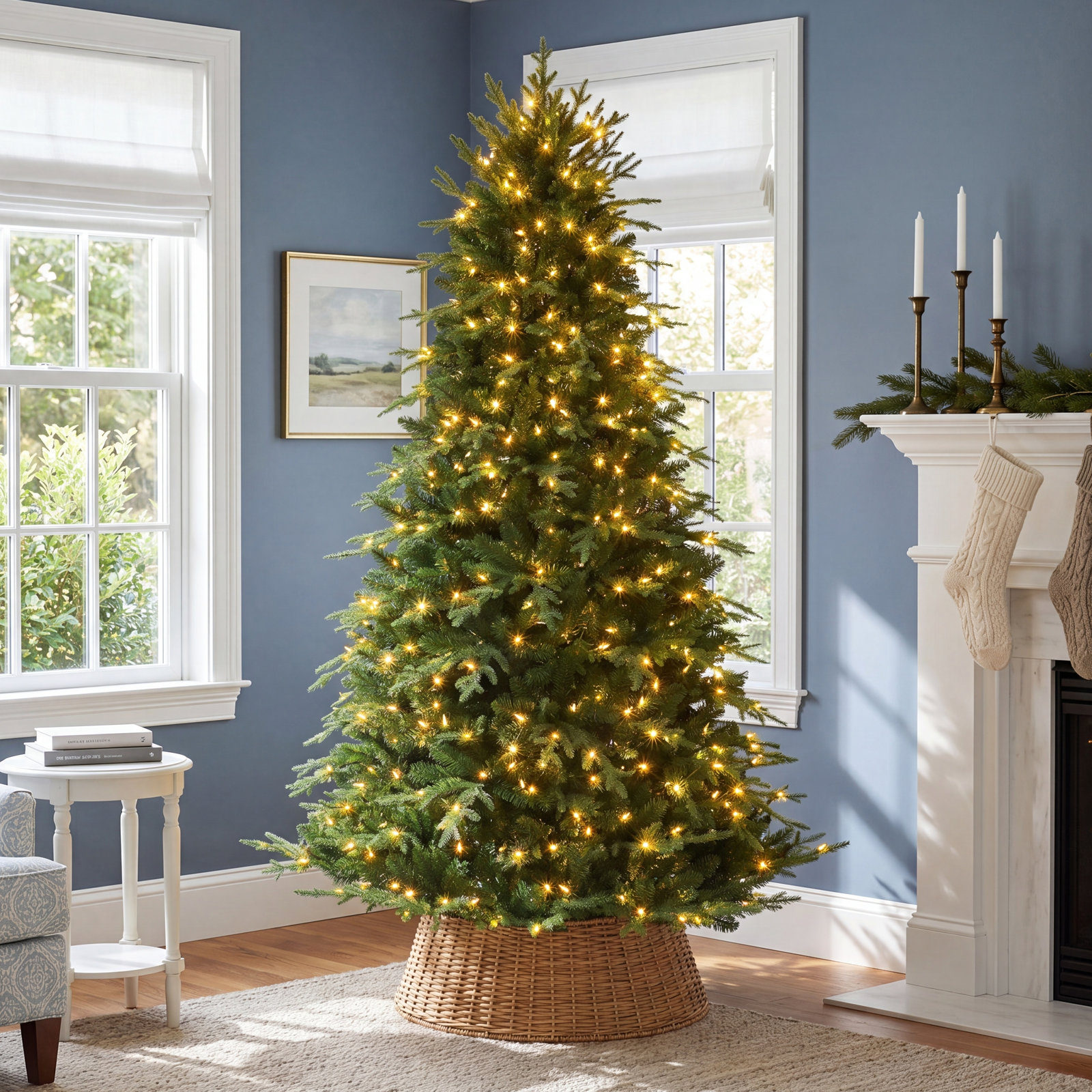 90' Artificial Fir Christmas Tree with Color & Clear Lights
