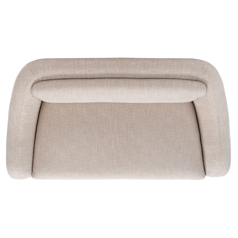 Belladonna Mid-Century Chic Oatmeal Linen Loveseat with Gold Legs