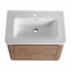 Meuble-lavabo mural avec lavabo en céramique blanche et porte à fermeture en douceur