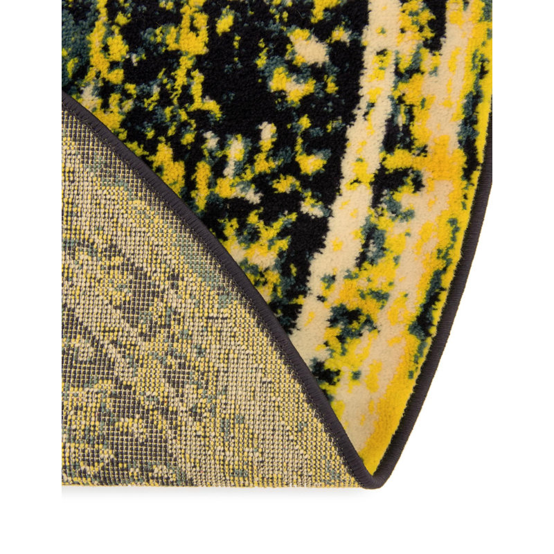 Ensemble de tapis Gourley, Non, Orange, Rond 5 pi 3 po