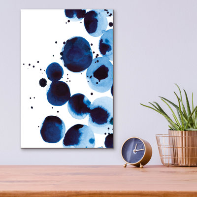  'Blue Drops 2' by Annie Warren Acrylic Glass Wall Art, 12" x 16"