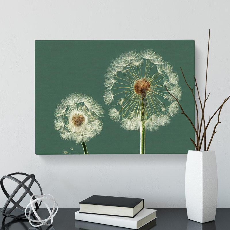 Ethereal Dandelion Flowers - Wrapped Canvas, 40cm H x 60cm W x 3cm D
