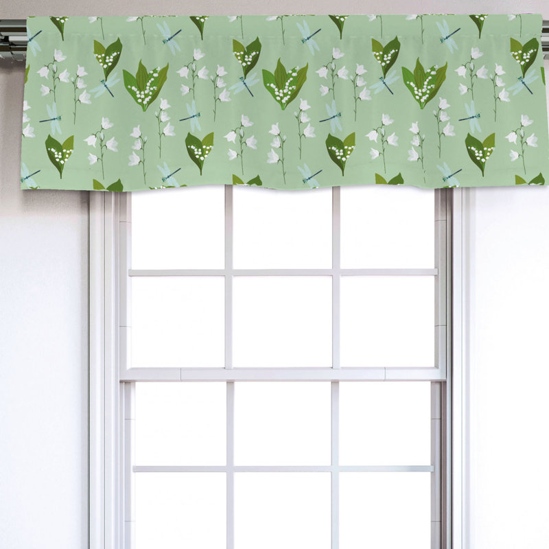 Sateen Floral Ruffled Window Valance