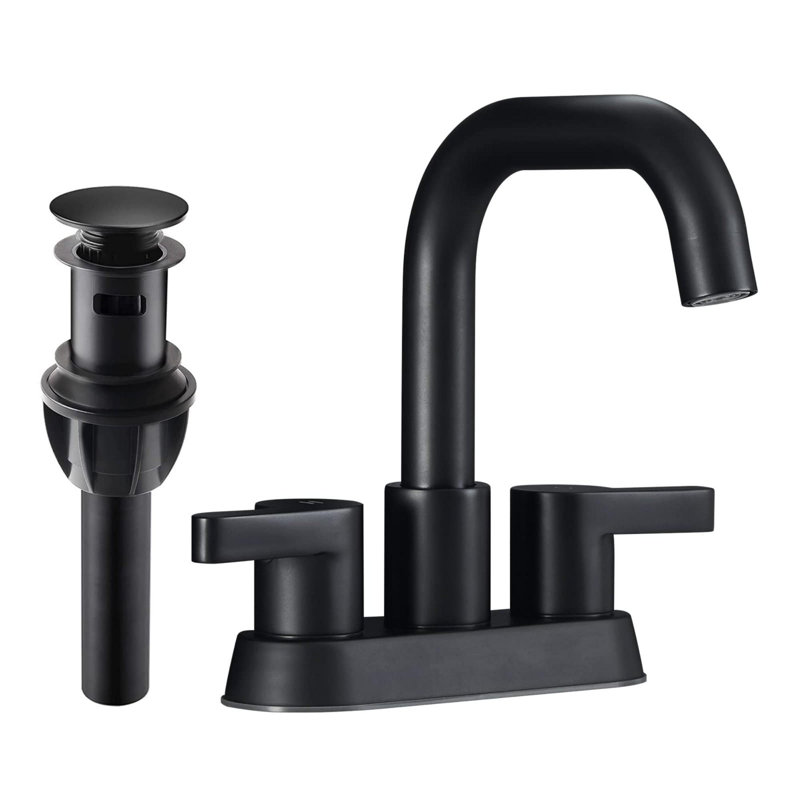 Bathroom faucet with 360 degree turn spout, Matt Black