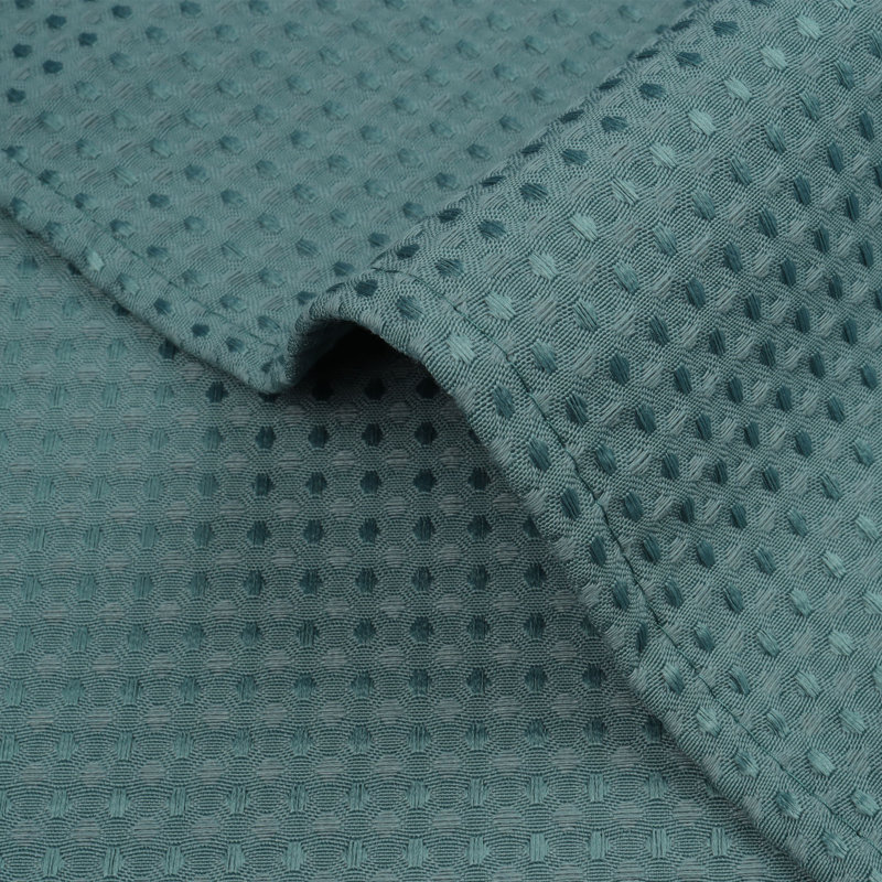 Rideau de douche Ramjani Waffle Weave, H 86 po x l 71 po, Sarcelle