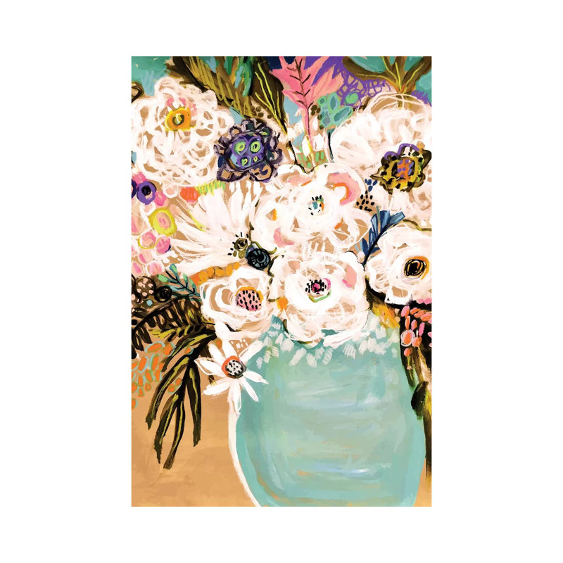 Summer Flowers In A Vase I by Karen Fields - Wrapped Canvas Painting, 101.6 cm H x 66.04 cm W x 3.175 cm D
