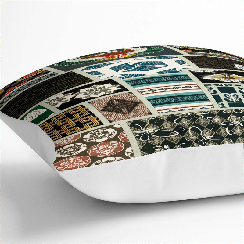 Geometric Square Throw Cushion, 40cm H x 40cm W x 15cm D, White