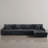 4 - Piece Upholstered Gray Faux Rabbit Fur Flannel Modular Sectional Sofa with Armrests & Throw Pillows-2067417772