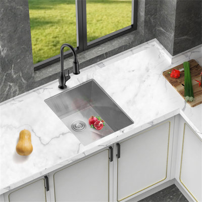 19 Inch Undermount Sink - 19" X 20" X 9" Undermount Stainless Steel Kitchen Sink 16 Gauge 9 Inch Deep Single Bowl Kitchen Sink Basin