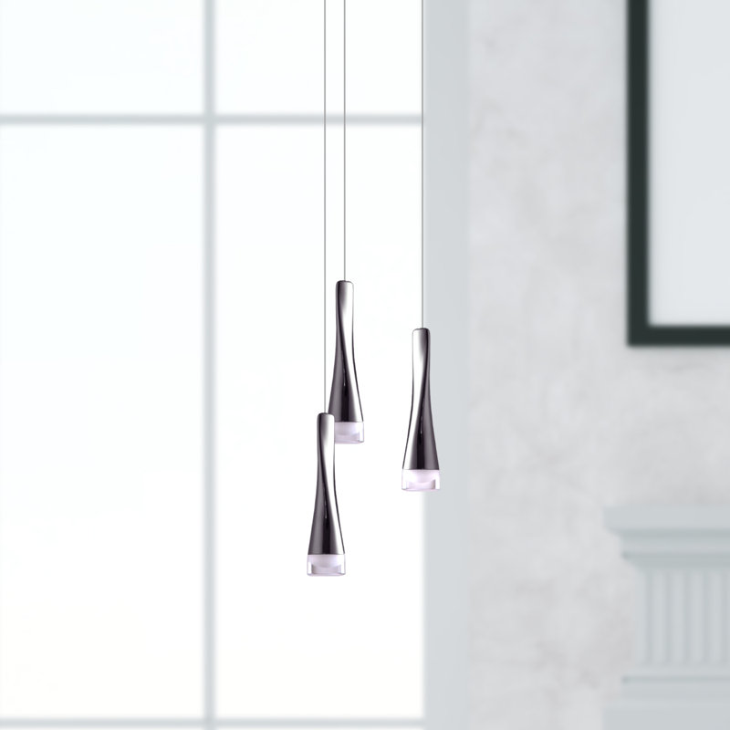 Mcarthur 3 - Light LED Cluster Pendant, Chrome