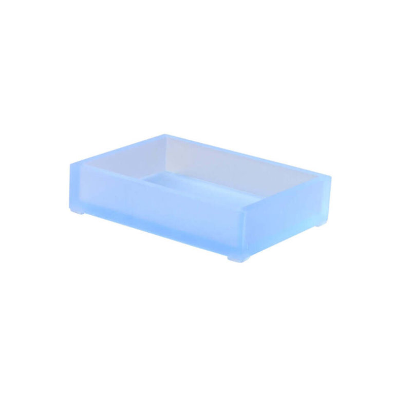 Porte-savon de luxe Mike + Ally en lucite effet givré pour salle de bain, Ciel givré