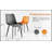 Orange PU Leather Dining Table Set Of 2 With Sturdy Iron Legs For Compact And Modern Living Spaces