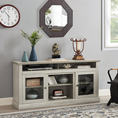 Contemporary Tv Holder Stand With Stone Gray Texture, Accommodates 65" Tv, 60"W X 15.91"D 29"H Entertainment Console For Color,