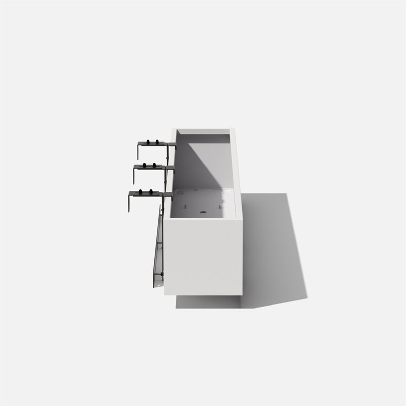 White 36" Recycled Plastic Railing Planter with Steel Brackets