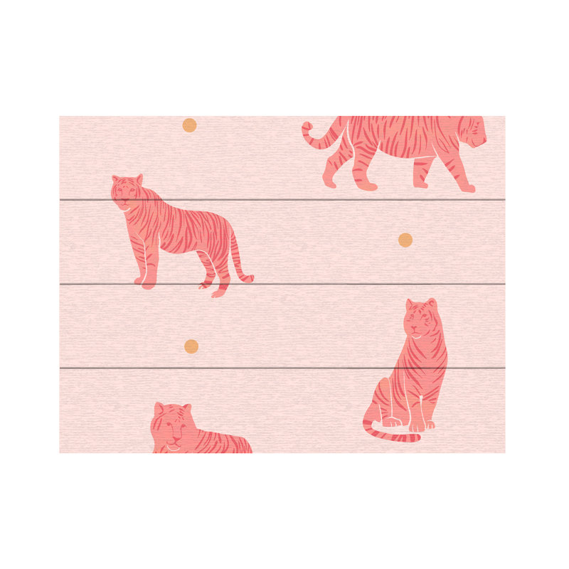Rachel Hallquist Tiger Blender Wood Slat Art, H 18 po x l 22 po