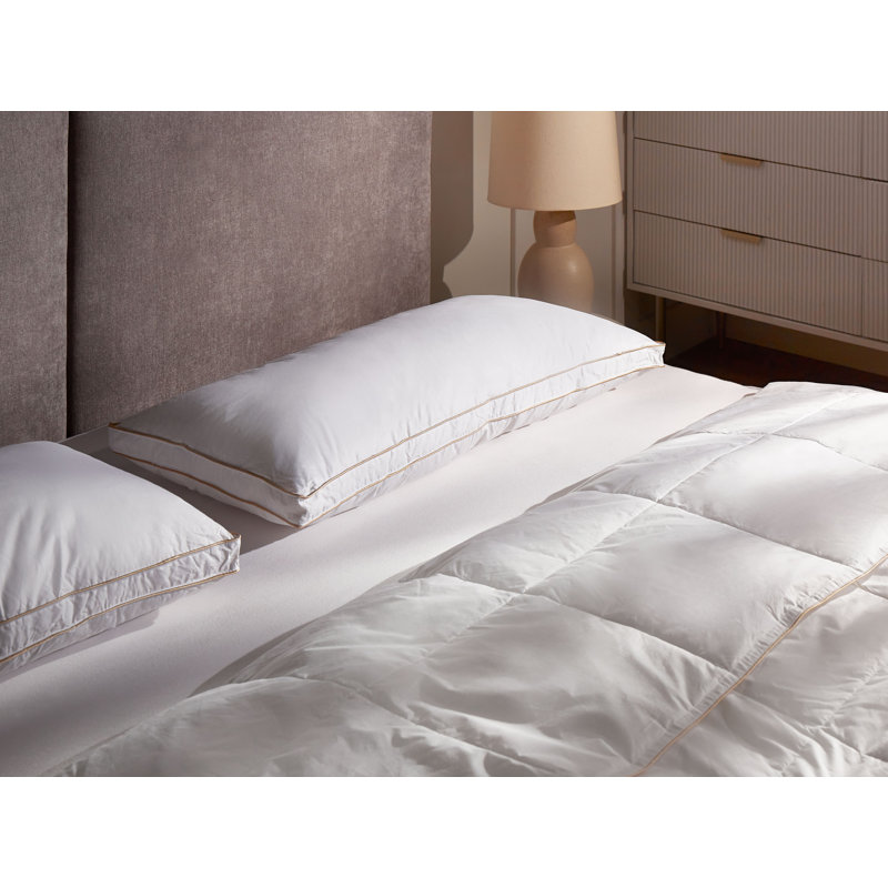 3-Chamber Bed Pillow ETNA High Duck Feathers and Down 40 x 80 cm White, 40 x 80 cm, 10cm