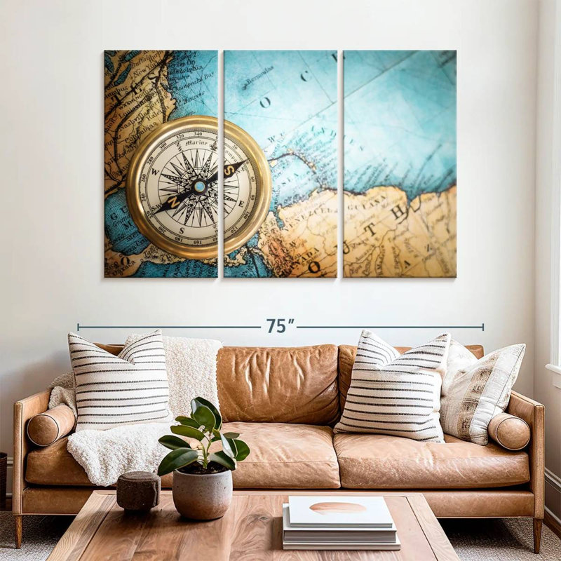 Aletra Compass sur la carte, H 42 po x l 65 po