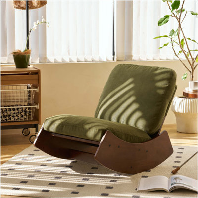 Chaise berçante confortable, fauteuil oscillant rembourré de haute qualité, structure en bois massif, chaise de lecture d'appoint parfaite pour les environnements multiples pour la chambre à coucher, le salon et la chambre de bébé