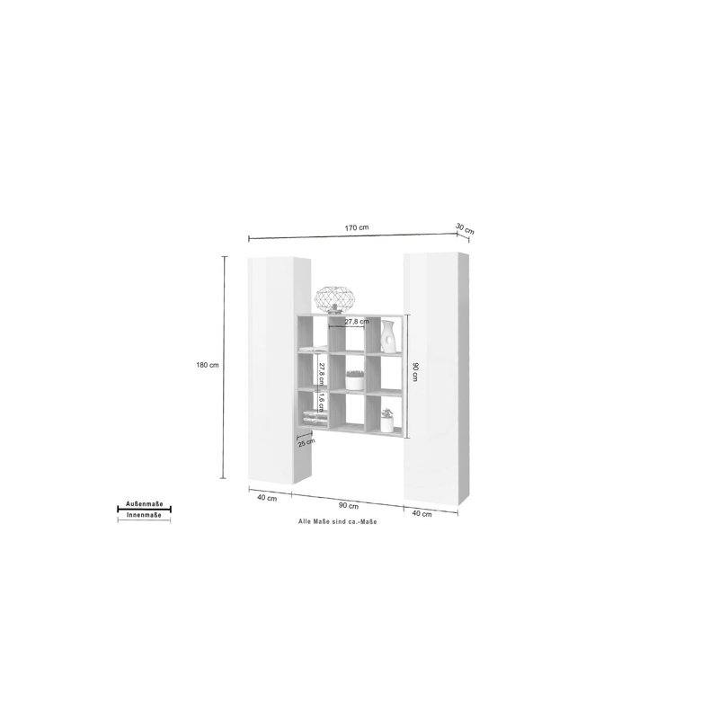 Aveleen 39.5cm Sideboard, White