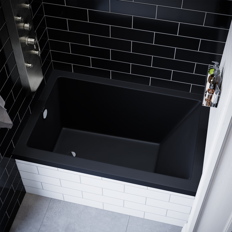 Voltaire 48" x 32" Alcove Bathtub, Left, Matte Black