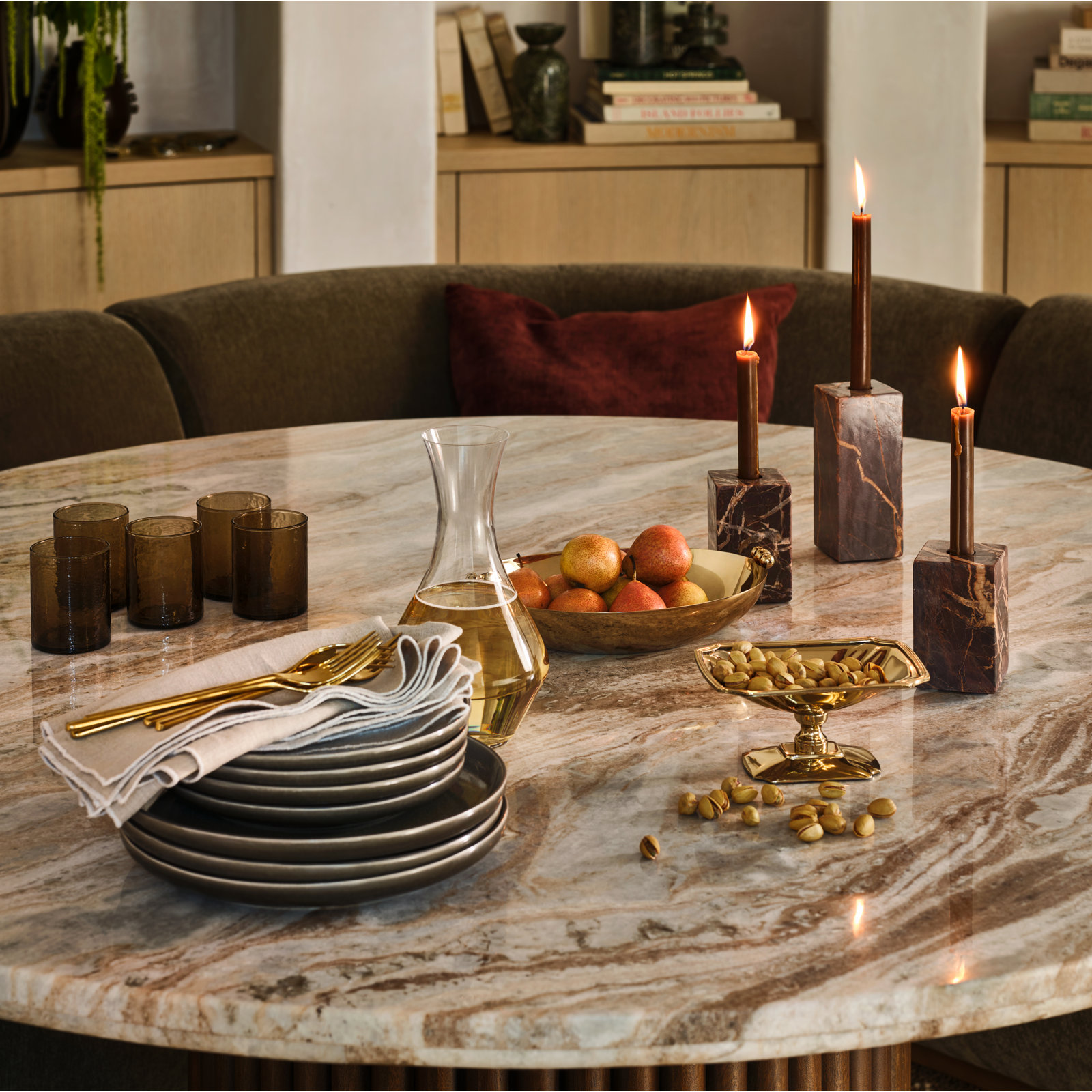 Red Levanto Sq. Candle Holder Sm.