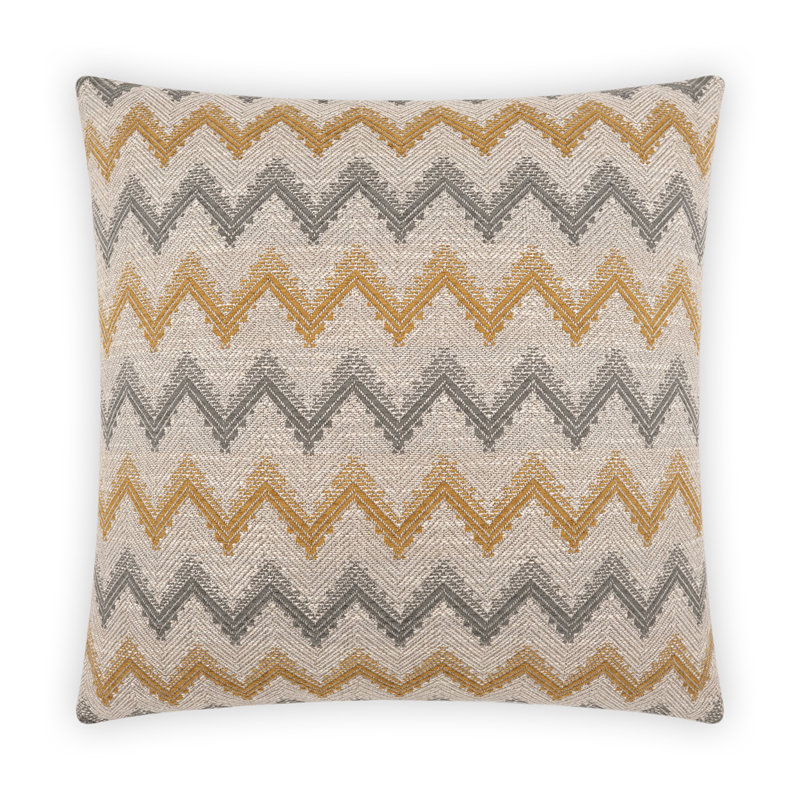 Parquet Chevron Reversible Throw Pillow, Gold, Square 36"