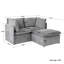 Canapé modulaire 3 pièces avec housse modulaire 3 pièces, combinaison libre avec structure en fer léger et repose-pieds-132393361