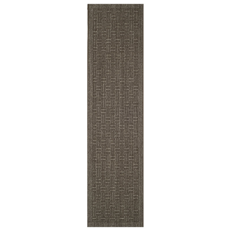 Nigella Geometric Jute/Sisal Brown Area Rug, Runner 2'3" x 12'