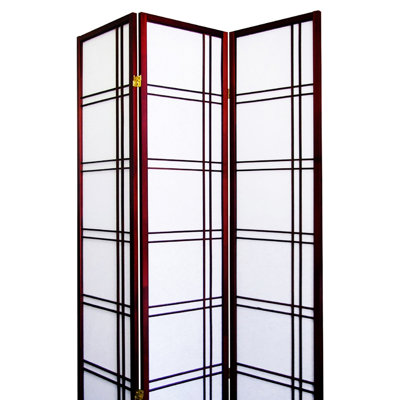 70 po à 3 moustiquaires avec teinture cerisier - pin, pliable pour économiser de l'espace, finition de cloison de maison moderne, optimisation pin, contemporain