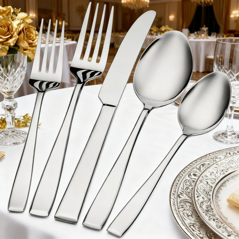 20-Piece Mirror Polished Stainless Steel Flatware Set, Service For 4 With Spoons Forks Knives, Glacier Collection Cutlery Set For Everyday And Special Occasions