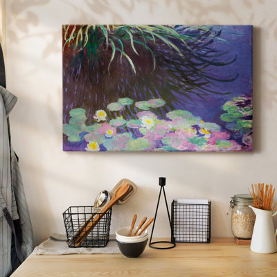 Water Lilies with Reflection of Grass, 1914-Gallery Wrapped Canvas