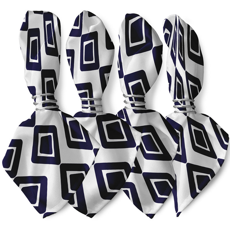 Chambery Diamond Jive Napkins, Navy