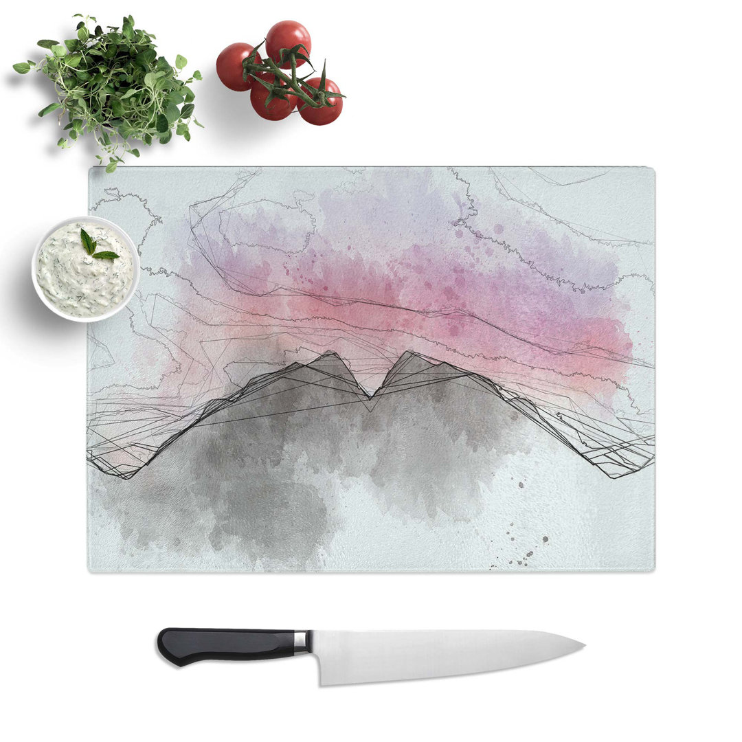 Glass Mountain Mirror in Abstract Chopping Board