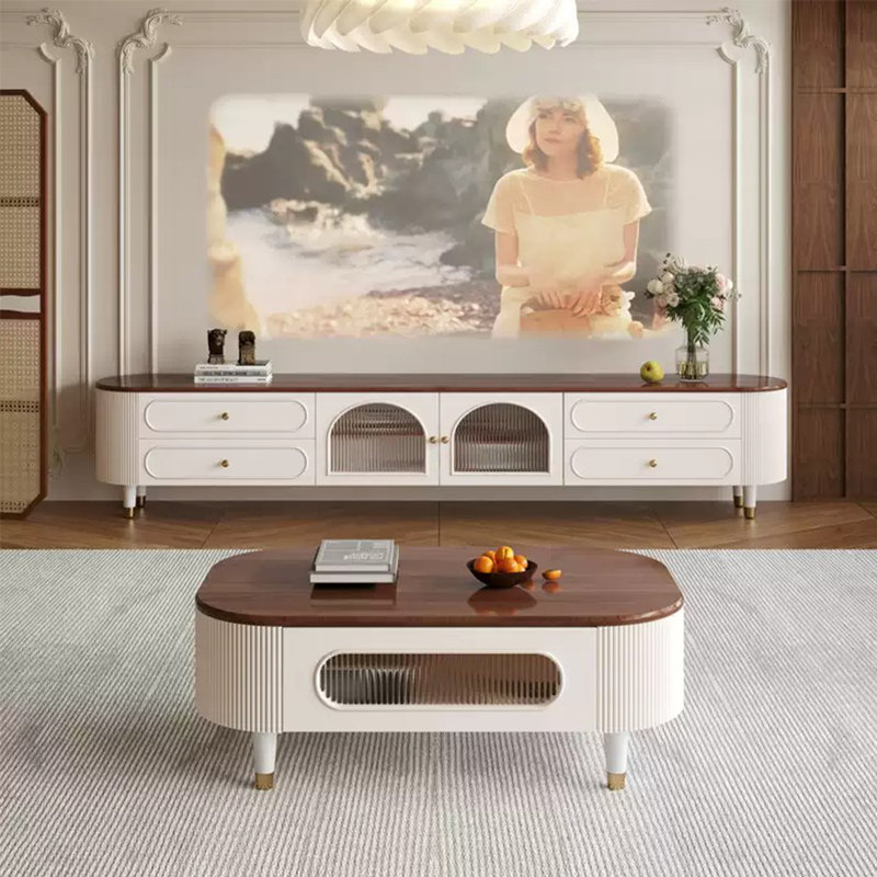 Solid wood TV stand and coffee table