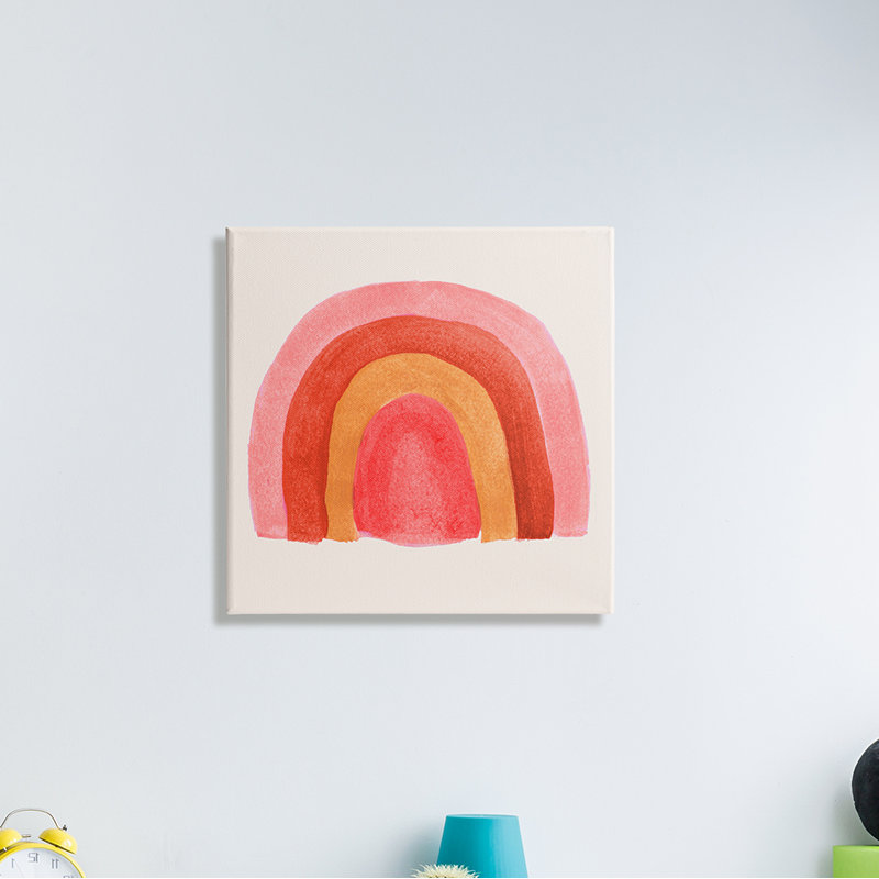 «Bold Red Pink Rainbow Four Layered Arches» par Emily Navas - Peinture, Toile tendue, H 30 po x l 30 po x P 1,5 po