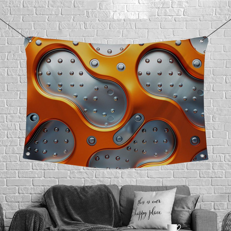 Tapisserie abstraite en microfibre, H 88 po x l 104 po