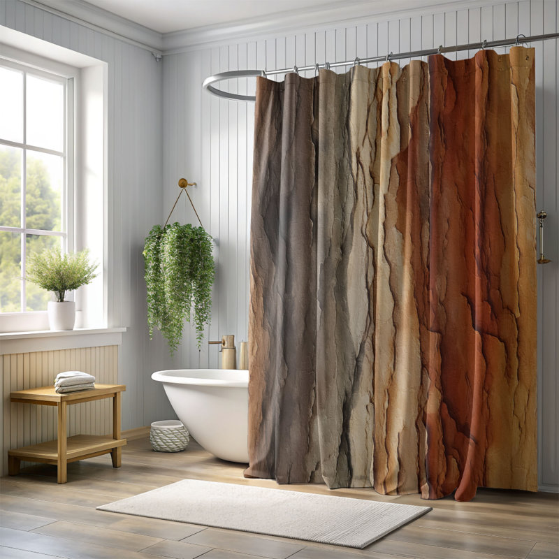 Perin Abstract Shower Curtain, 74"H x 71"W