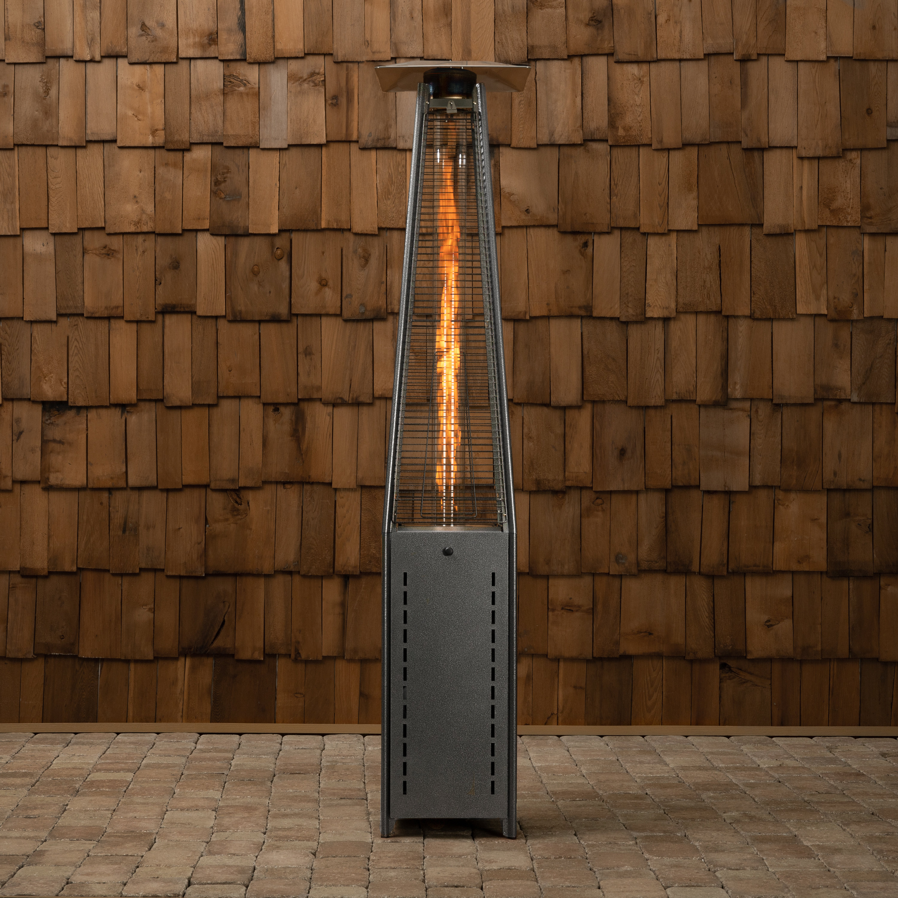 Fire Sense Square Pyramid Flame Patio Heater in Hammered Platinum Wayfair