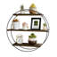 Buecker Wooden Round 2 Tier Floating Shelf Wall Mounted Display Rack