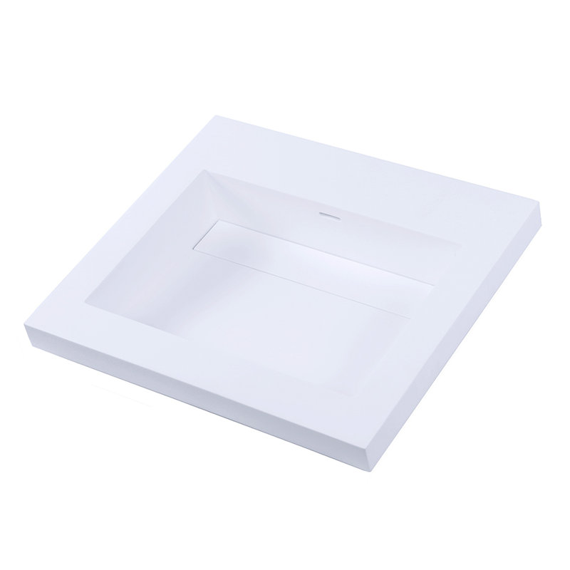Kubista 24'' W Single Vanity Top, 0 Hole, Matte White