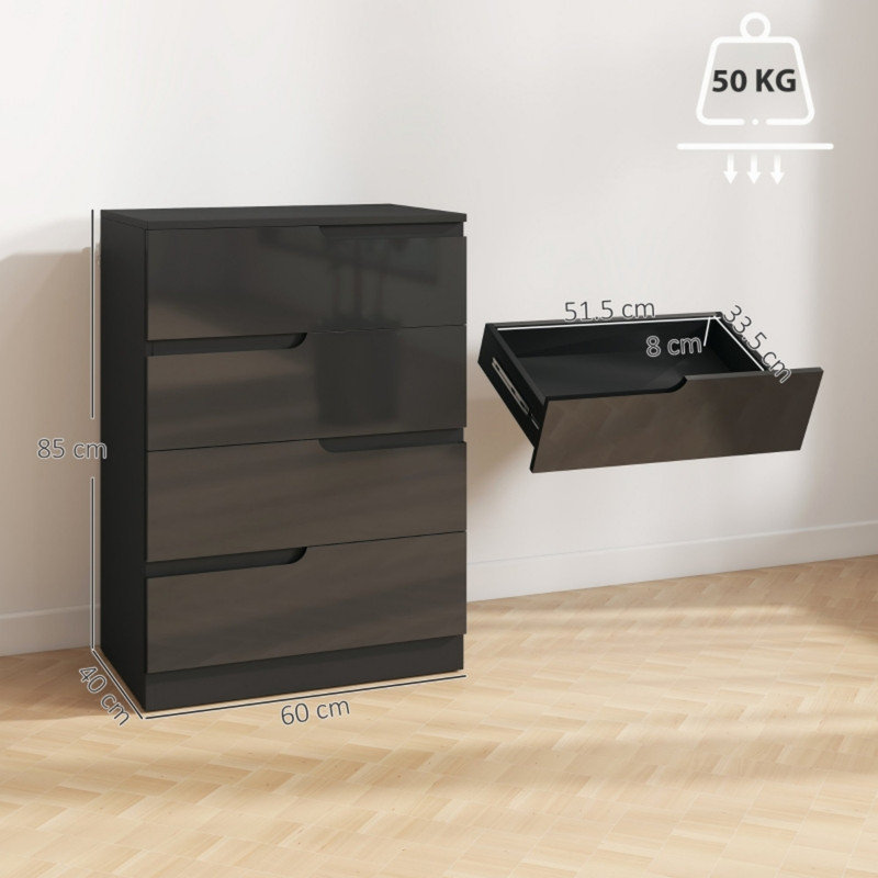 60 cm W Chest of 4 Drawers