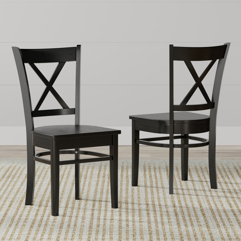 Arthemus 17.72'' H Solid Wood Side Chair, Black
