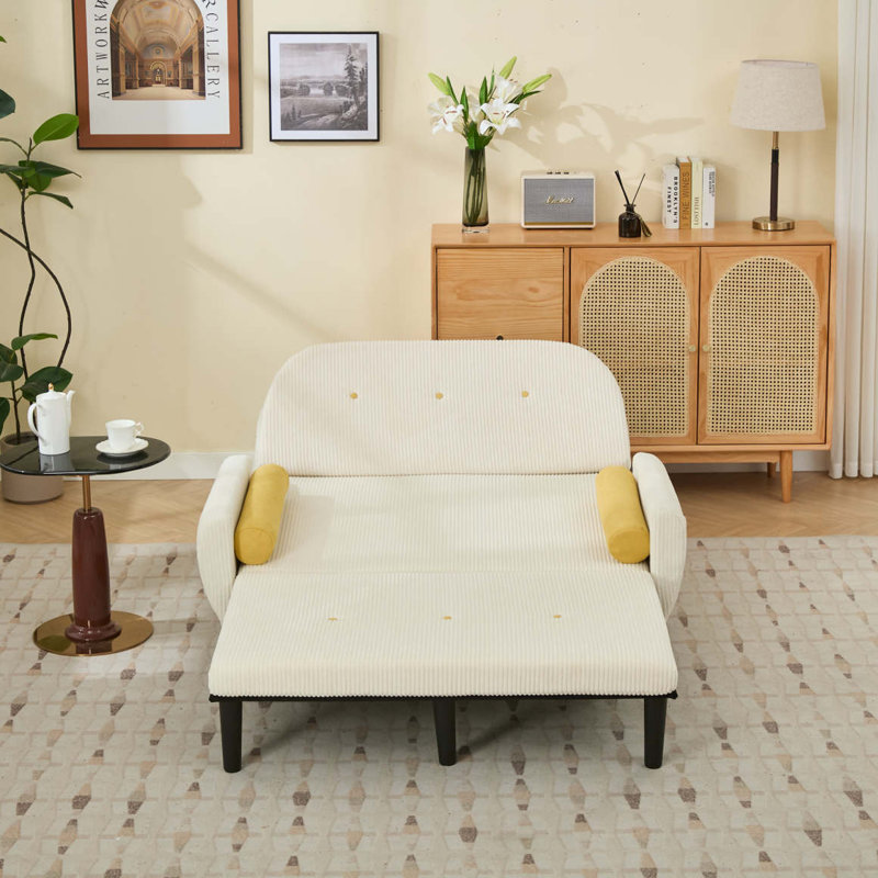 Fauteuil inclinable Corduroy, Ivoire ivoire
