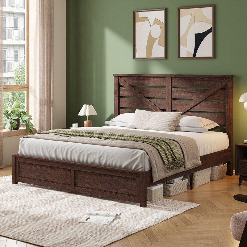 Devaya Panel Bed, Brown, Queen