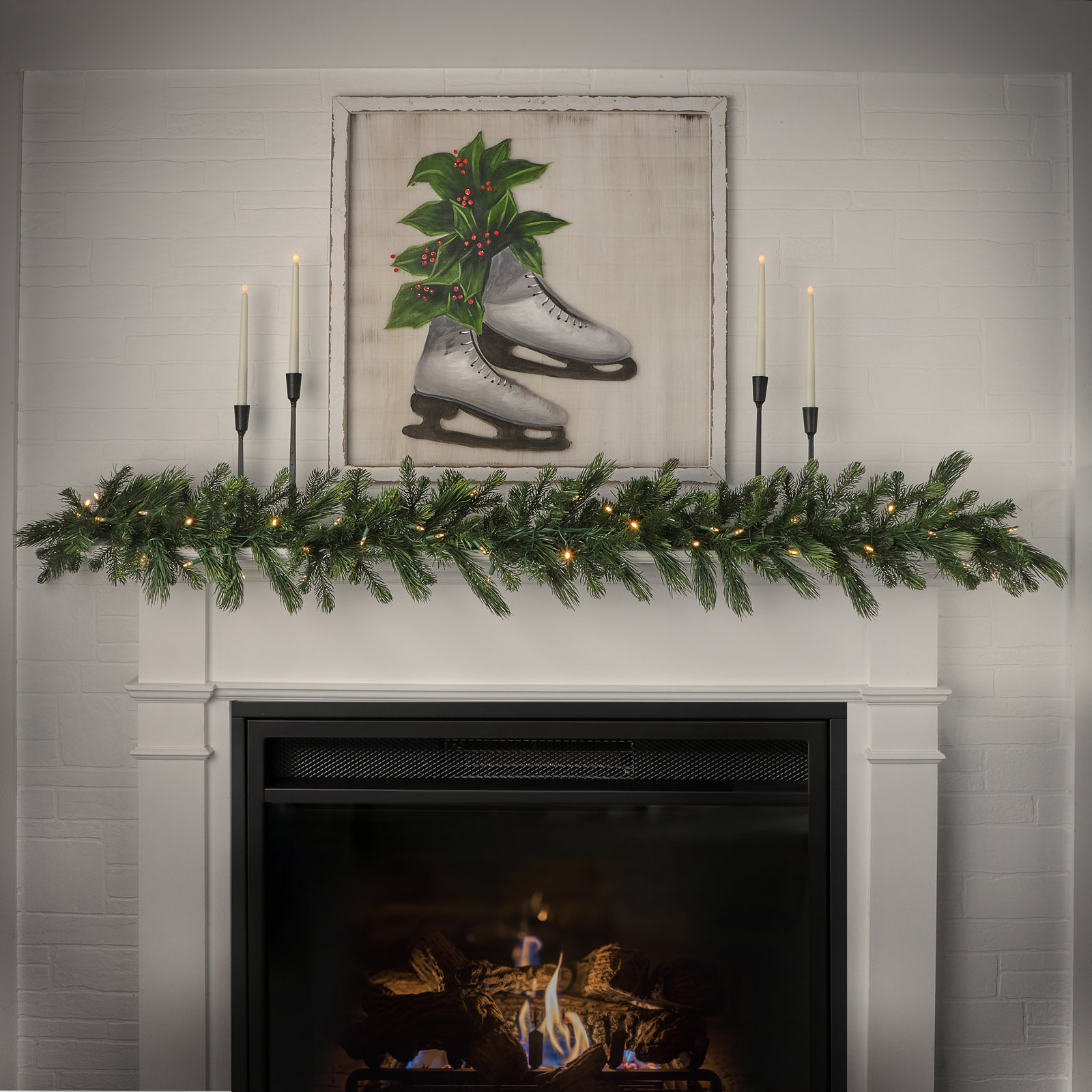 6' Led Deluxe Mix Pe Pine Garland