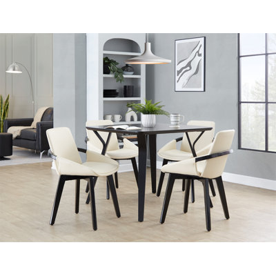 Chaise en similicuir de bambou et crème